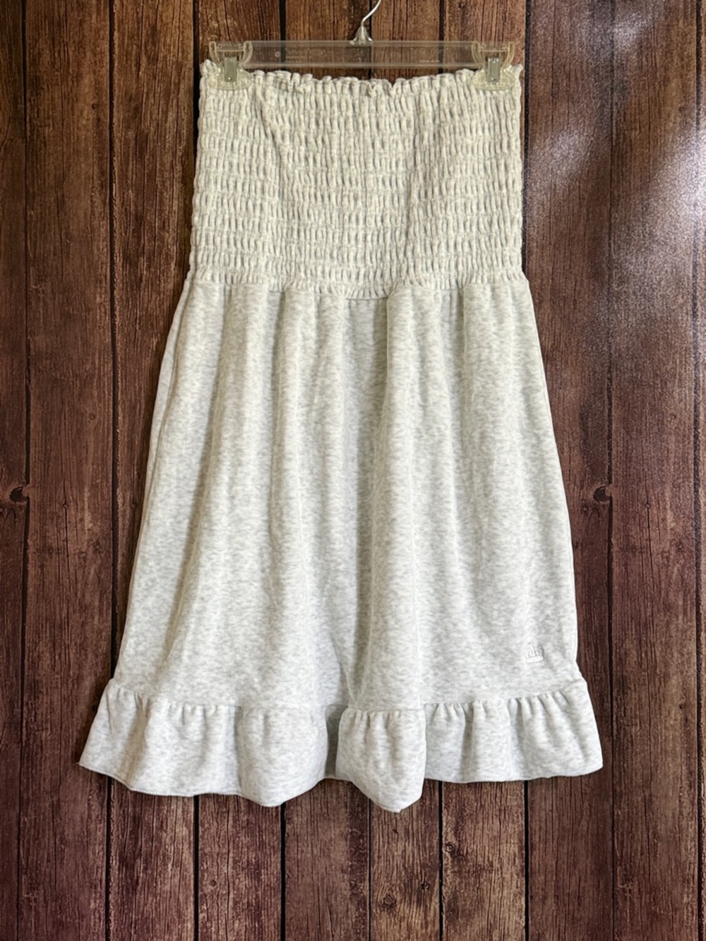 Tube Dress/Swim CoverUp with Ruffle Hem — Light Heather Gray